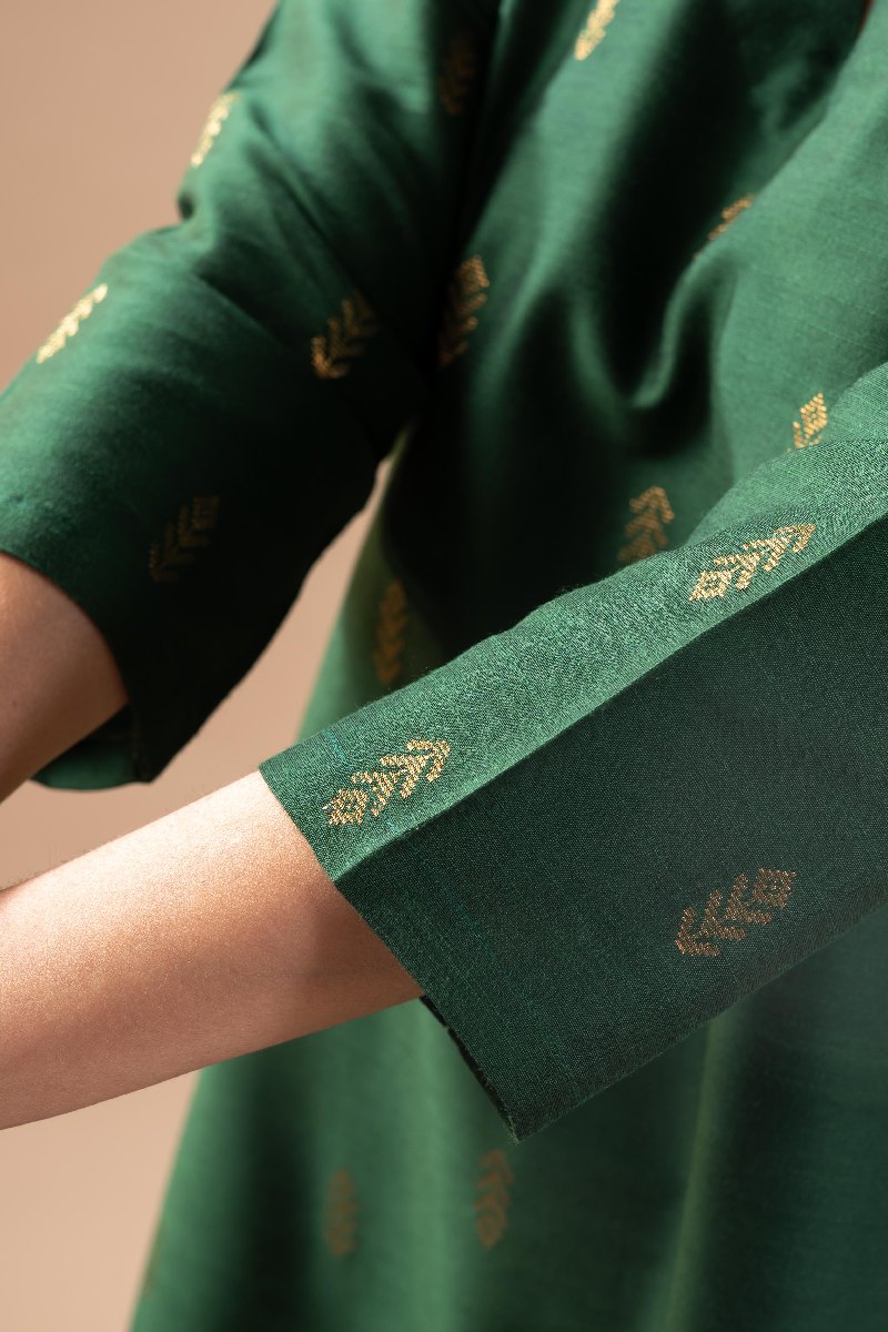 Image for Kusvaa Cood115 Pransi Cotton Silk Kurta Pant Set Neck