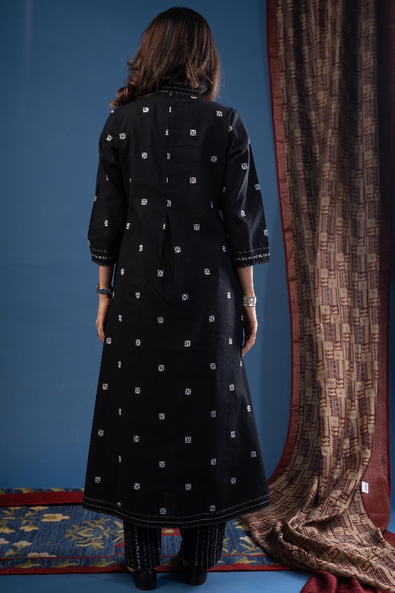 Image for Kusvaa Cood116 Demira Handloom Cotton Kurta Pant Set Back