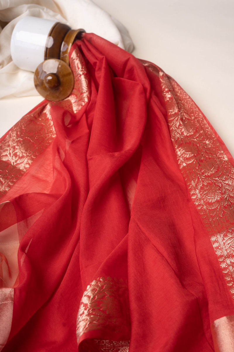 Image for Kusvaa Dup278 Isharya Chanderi Dupatta Side