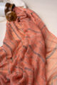 Image for Kusvaa Dup281 Peach And Grey Cotton Kota Doriya Dupatta Side
