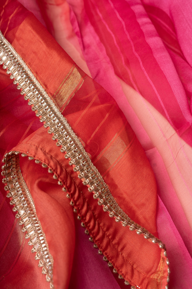 Image for Kusvaa Dup286 Tivrani Chanderi Dupatta Side