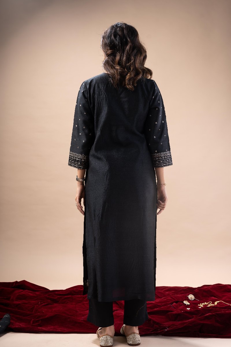 Image for Kusvaa Kds024 Kian Tussar Silk Kurta Dupatta Set Pocket