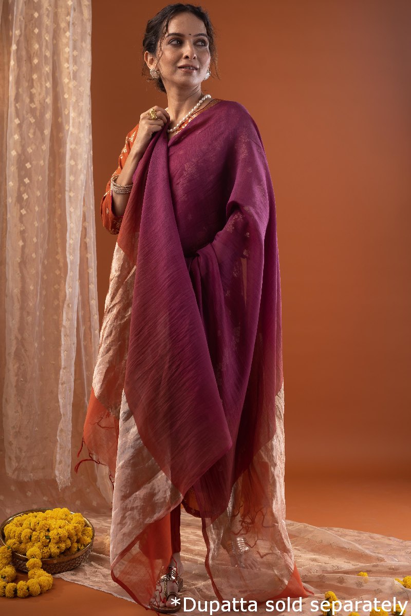 Image for Kusvaa Wkr223 Ayuddha Chanderi Straight Fit Kurta Closeup 5