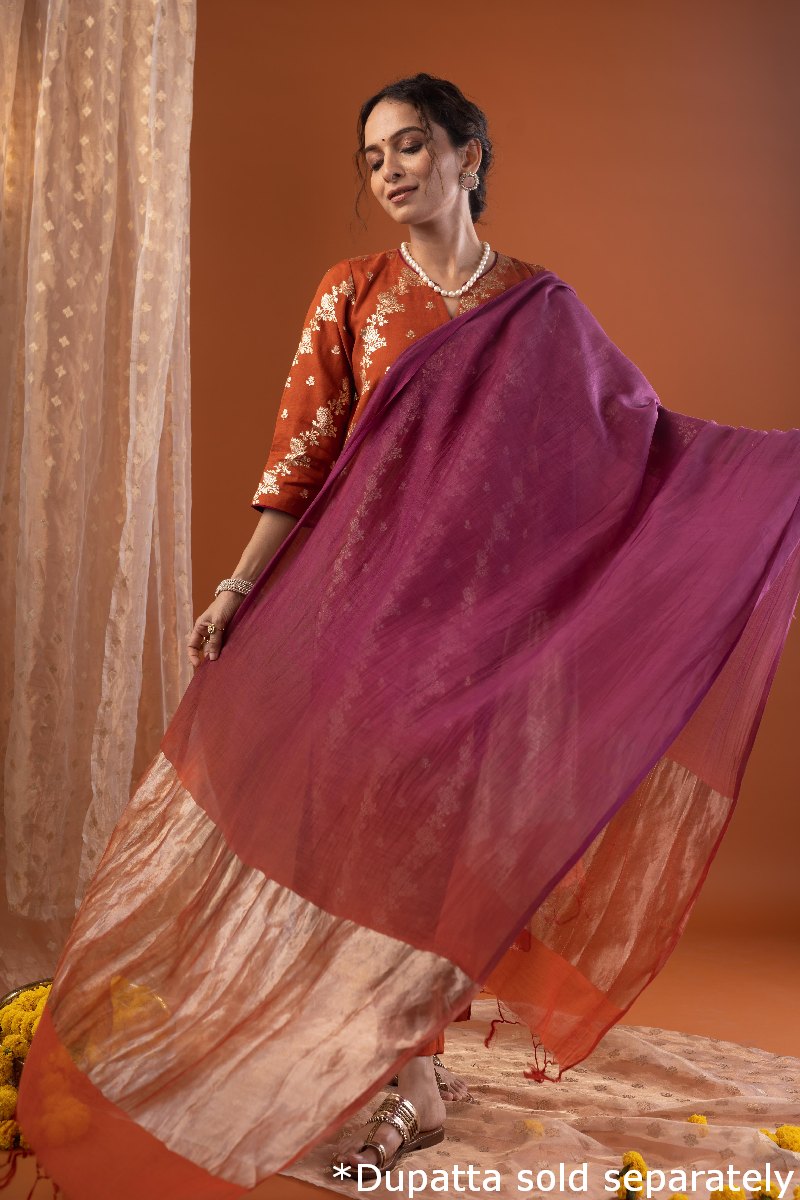 Image for Kusvaa Wkr223 Ayuddha Chanderi Straight Fit Kurta Front