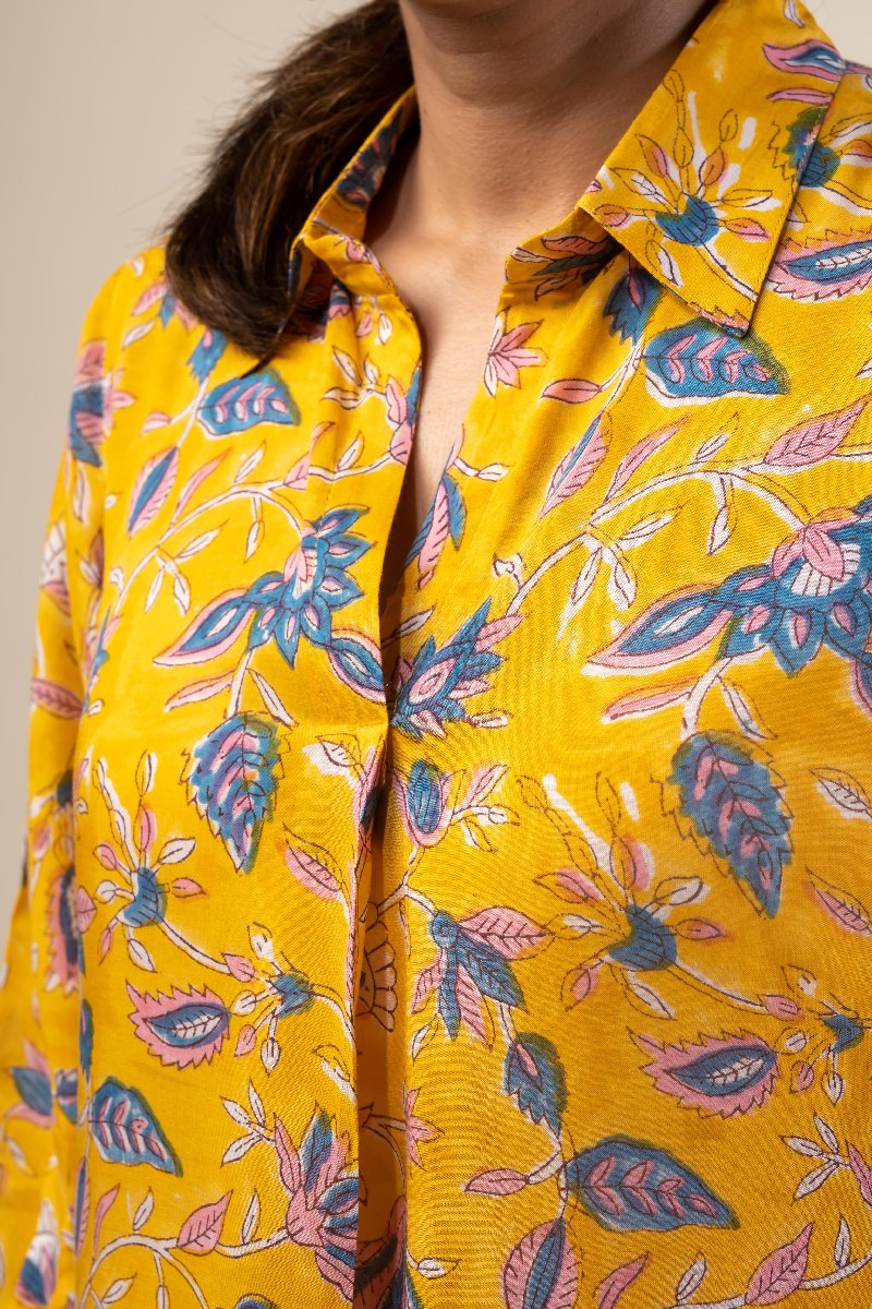 Image for Kusvaa Wkr224 Shrinika Modal Handblock Print Kurta Closeup New