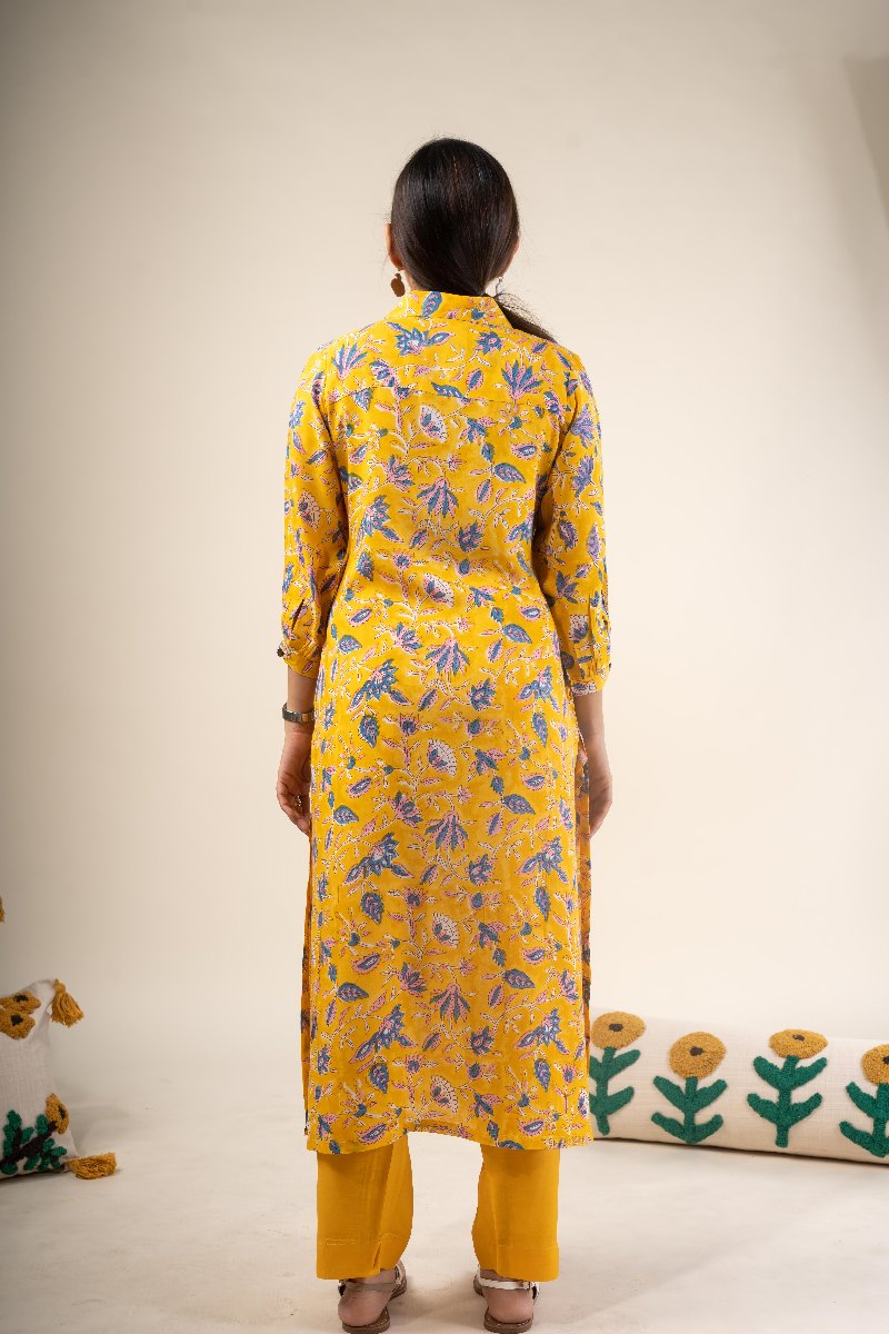 Image for Kusvaa Wkr224 Shrinika Modal Handblock Print Kurta Sitting New