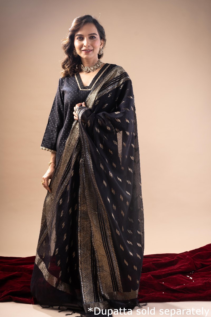 Image for Kusvaa Wkr225 Vritika Chanderi Straight Fit Kurta Side