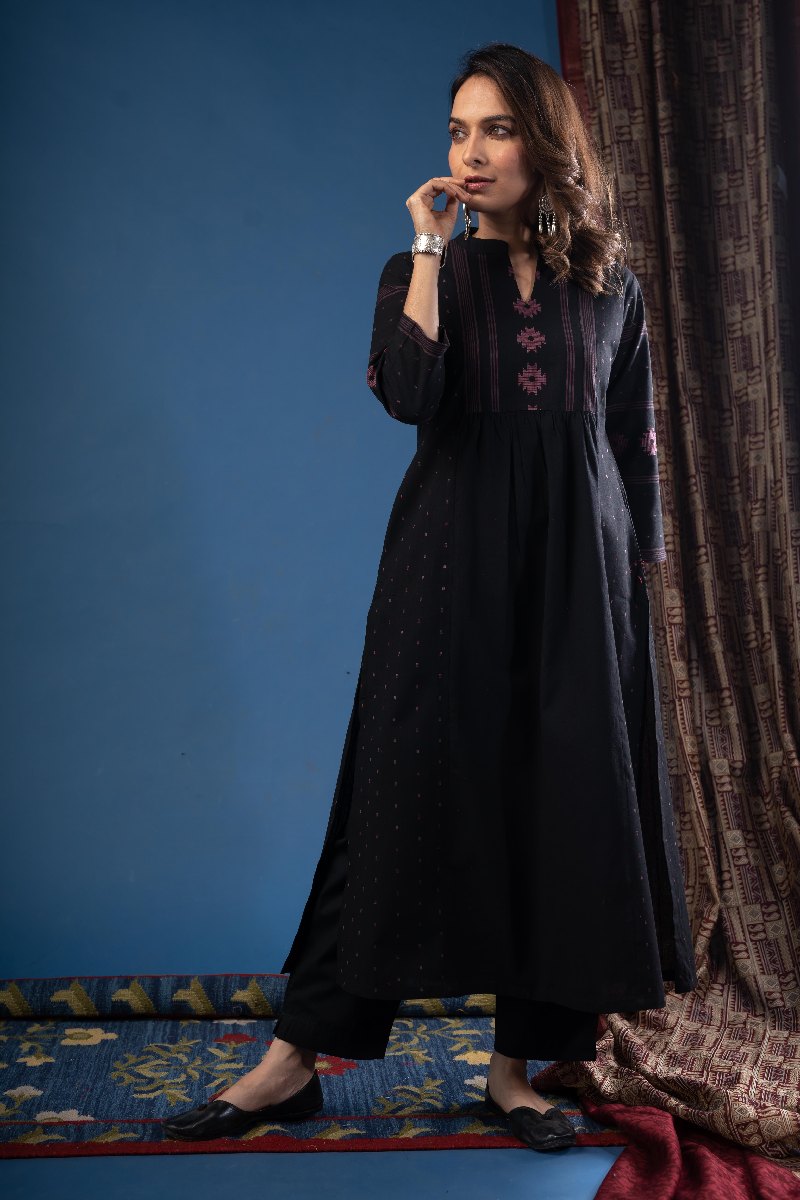 Image for Kusvaa Wkr227 Suruchi Handloom Cotton Kurta Side