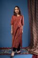 Image for Kusvaa Wkr228 Krita Cotton Handblock Print Kurta Closeup