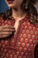 Image for Kusvaa Wkr229 Maitheli Cotton Handblock Kurta Closeup 2