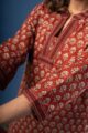 Image for Kusvaa Wkr229 Maitheli Cotton Handblock Kurta Sitting