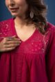 Image for Kusvaa Cood118 Sejal Handloom Cotton Kurta Pant Set Closeup