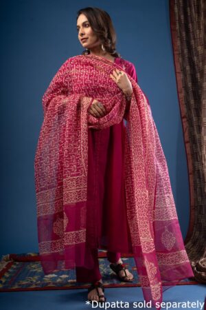 Image for Kusvaa Cood118 Sejal Handloom Cotton Kurta Pant Set Pattern
