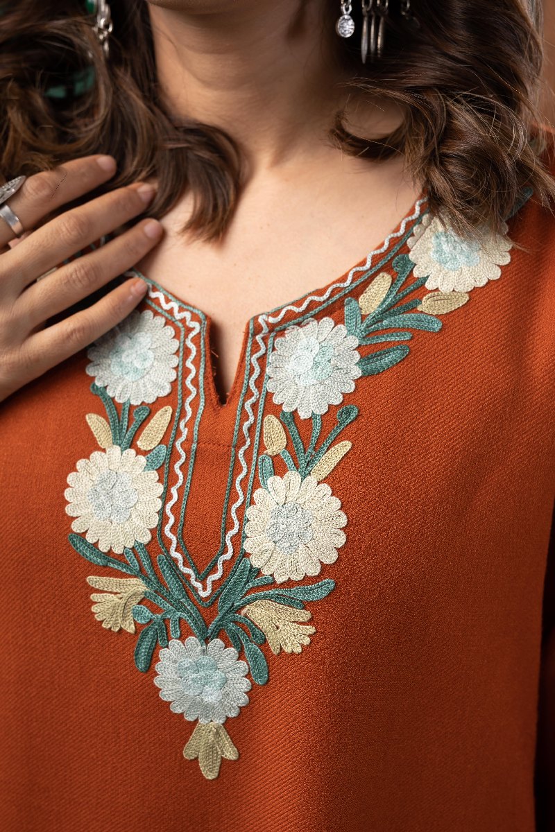 Image for Kusvaa Cood119 Pinu Woolen Kurta Pant Set Closeup