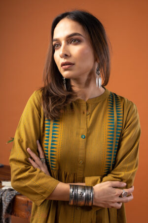 Image for Kusvaa Dr078 Saanvi Handloom Cotton A Line Dress Featured