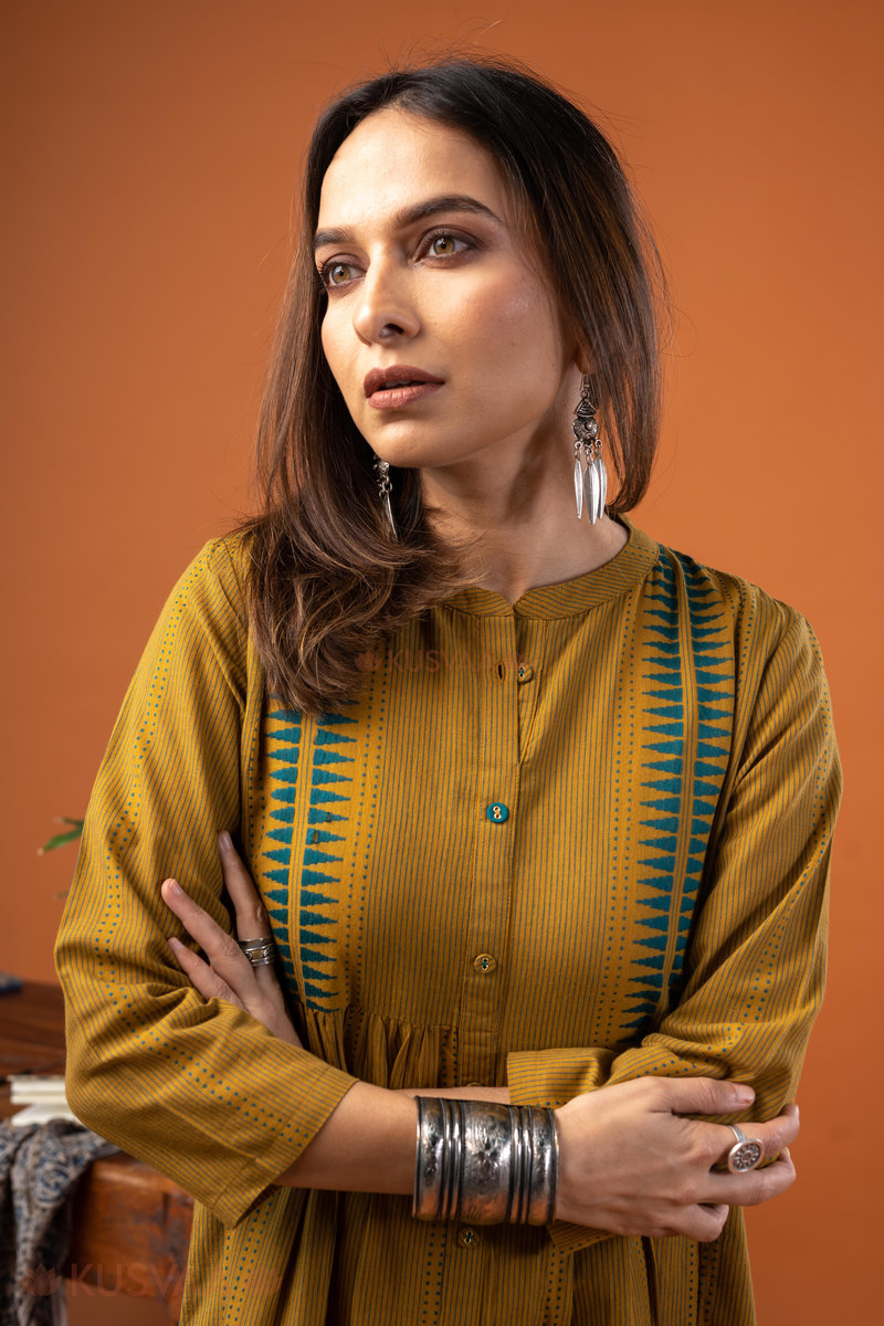 Image for Kusvaa Dr078 Saanvi Handloom Cotton A Line Dress Featured