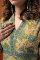 Image for Kusvaa Dr079 Iravya Handblock Cotton A Line Dress Closeup