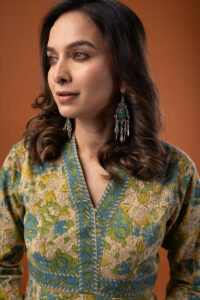 Image for Kusvaa Dr079 Iravya Handblock Cotton A Line Dress Featured