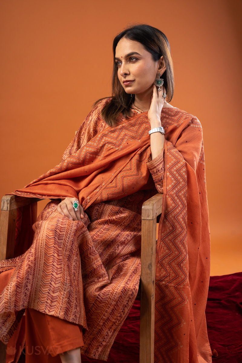 Image for Kusvaa Kds025 Evara Kurta With Dupatta Set Neck New