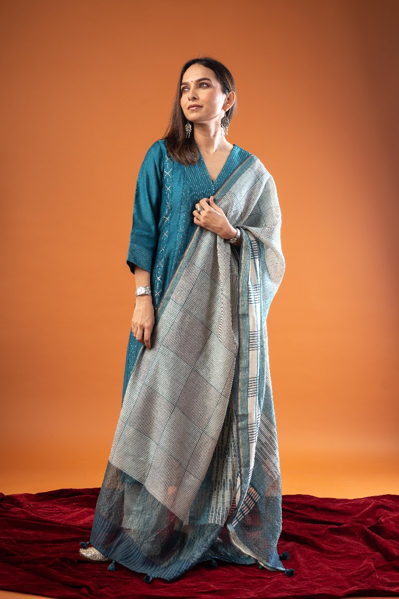 Image for Kusvaa Kds026 Iska Kurta With Dupatta Set Neck