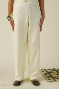 Image for Kusvaa Pnt013 Misti Multi Color Woolen Pant Cream Featured