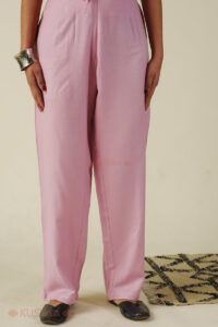 Image for Kusvaa Pnt013 Misti Multi Color Woolen Pant Pink Closeup 3