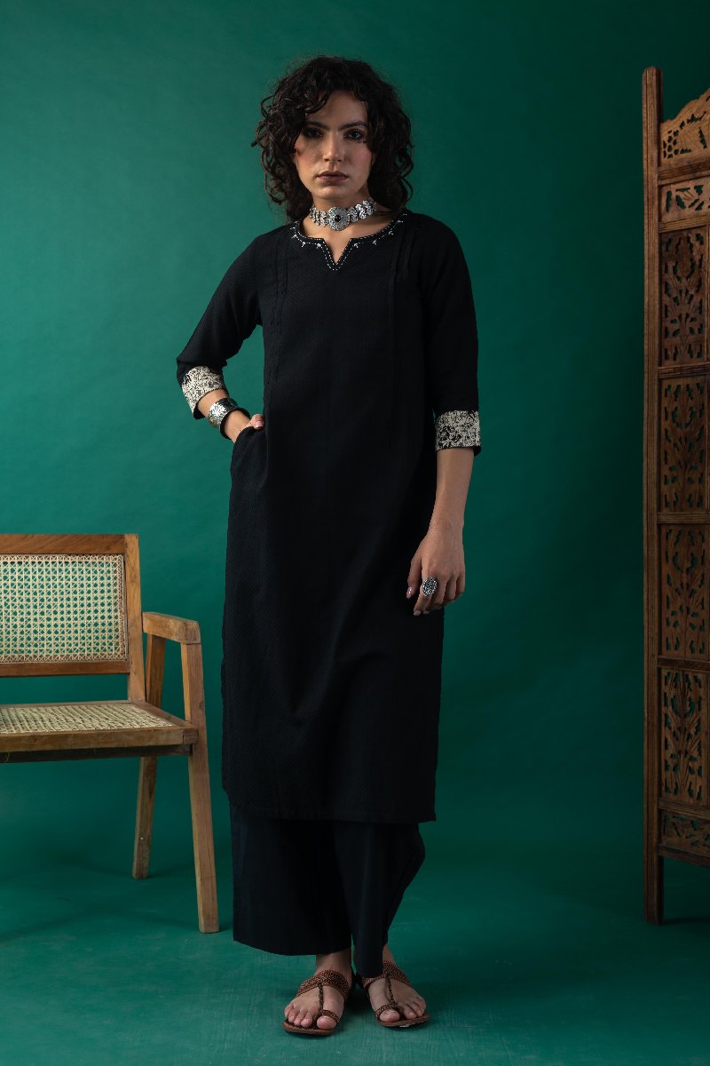 Image for Kusvaa Wkr230 Aria Handloom Cotton Kurta Side