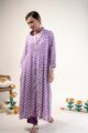 Image for Kusvaa Wkr235 Saira Modal Handblock Kurta Sitting New