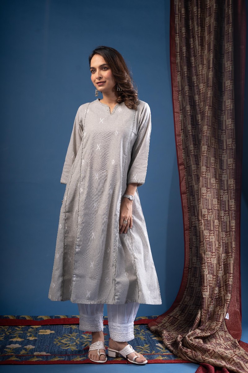 Image for Kusvaa Wkr236 Nidra Handloom Cotton Kurta Front