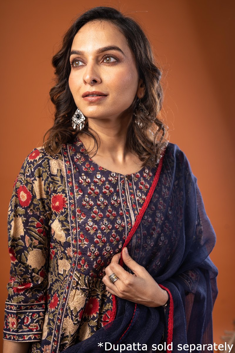 Image for Kusvaa Wkr237 Kamya Cotton Handblock Kurta Featured