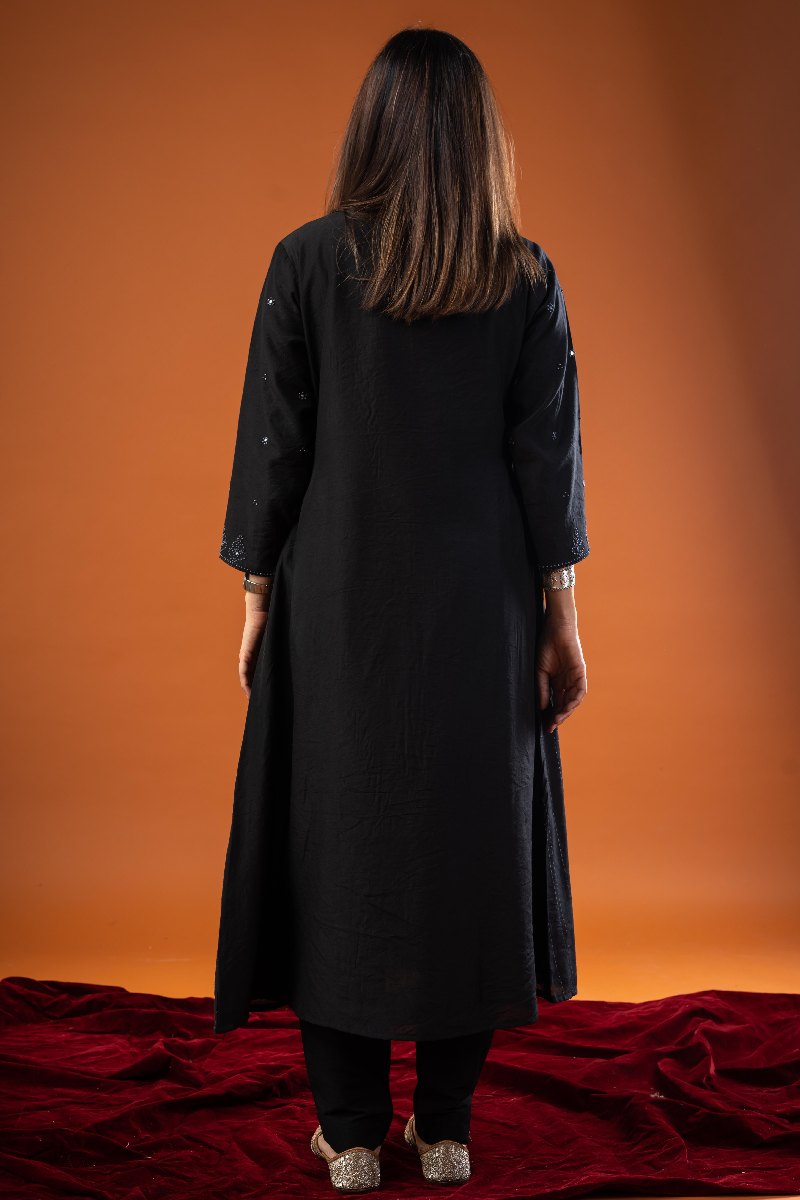 Image for Kusvaa Wkr239 Sohvi Chanderi A Line Kurta Back