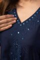 Image for Kusvaa Wkr240 Nirvi Chanderi Straight Kurta Closeup