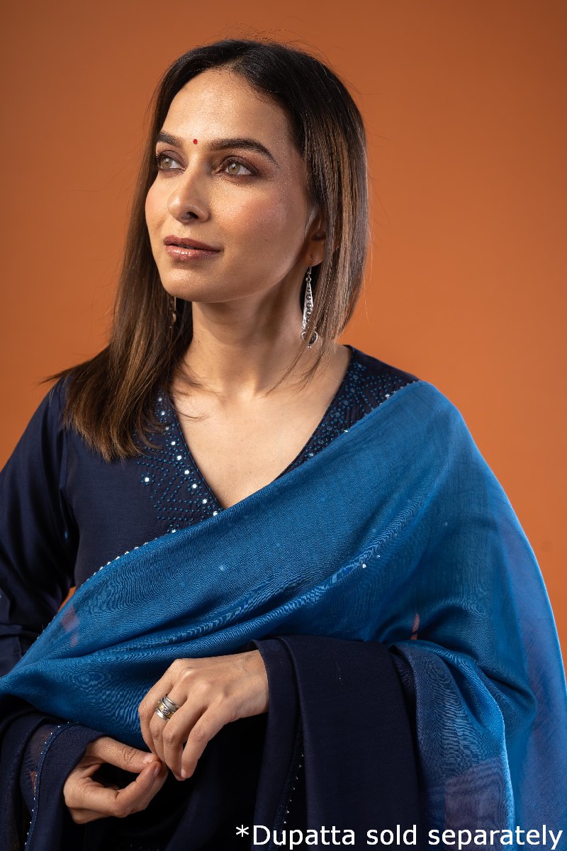 Image for Kusvaa Wkr240 Nirvi Chanderi Straight Kurta Sleeves