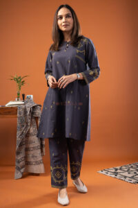 Image for Kusvaa Cood126 Ziva Handloom Cotton Kurta Pant Set Front
