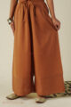 Image for Kusvaa Plz005 Nainika Cotton Palazzo Brown Closeup 2