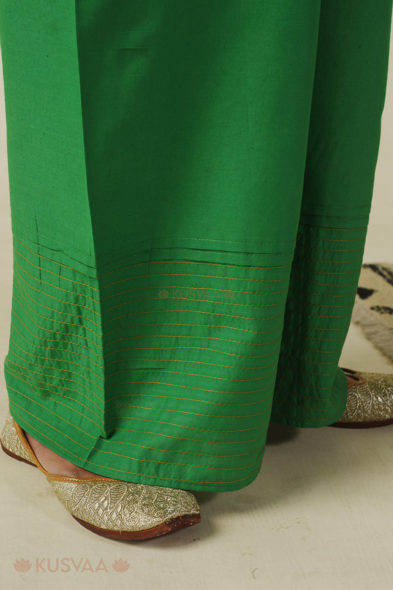 Image for Kusvaa Plz005 Nainika Cotton Palazzo Green Side