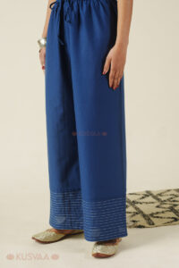 Image for Kusvaa Plz005 Nainika Cotton Palazzo Indigo Neck
