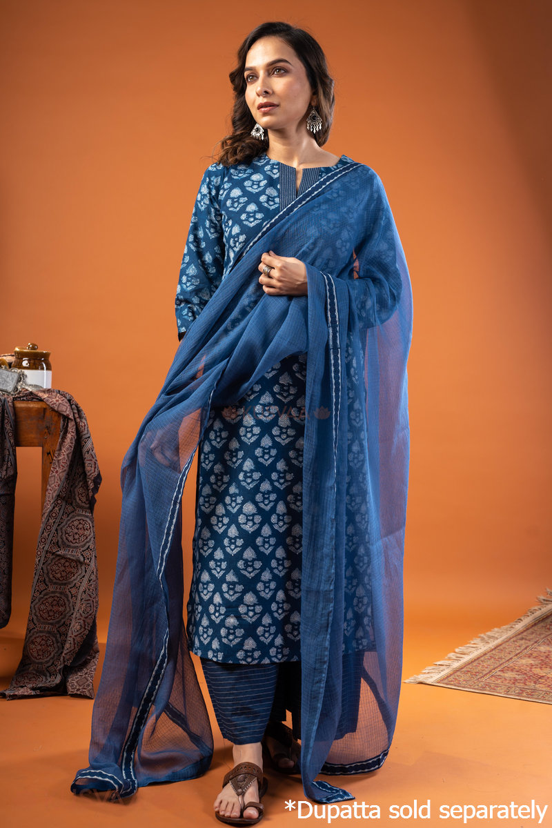 Image for Kusvaa Wkr242 Keeva Cotton Handblock Print Kurta Sleeves