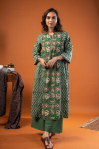 Image for Kusvaa Wkr243 Sanskriti Cotton Handblock Print Kurta Closeup