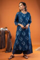 Image for Kusvaa Wkr244 Nainika Cotton Handblock Print Kurta Sitting