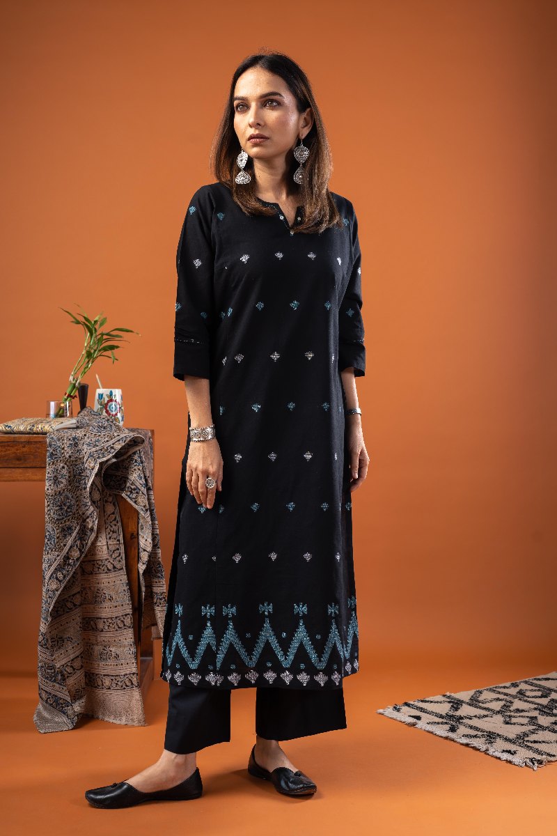 Image for Kusvaa Wkr249 Krishna Handloom Cotton Kurta Side