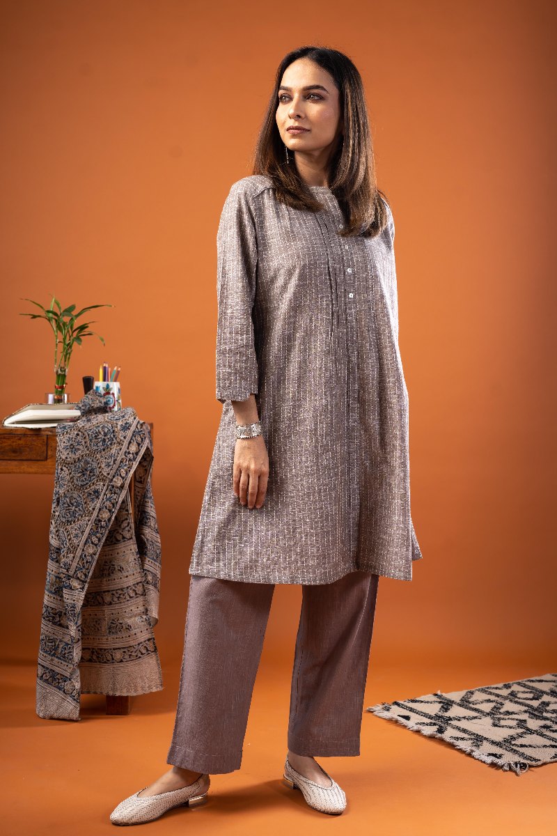 Image for Kusvaa Wkr250 Samira Handloom Cotton Kurta Side