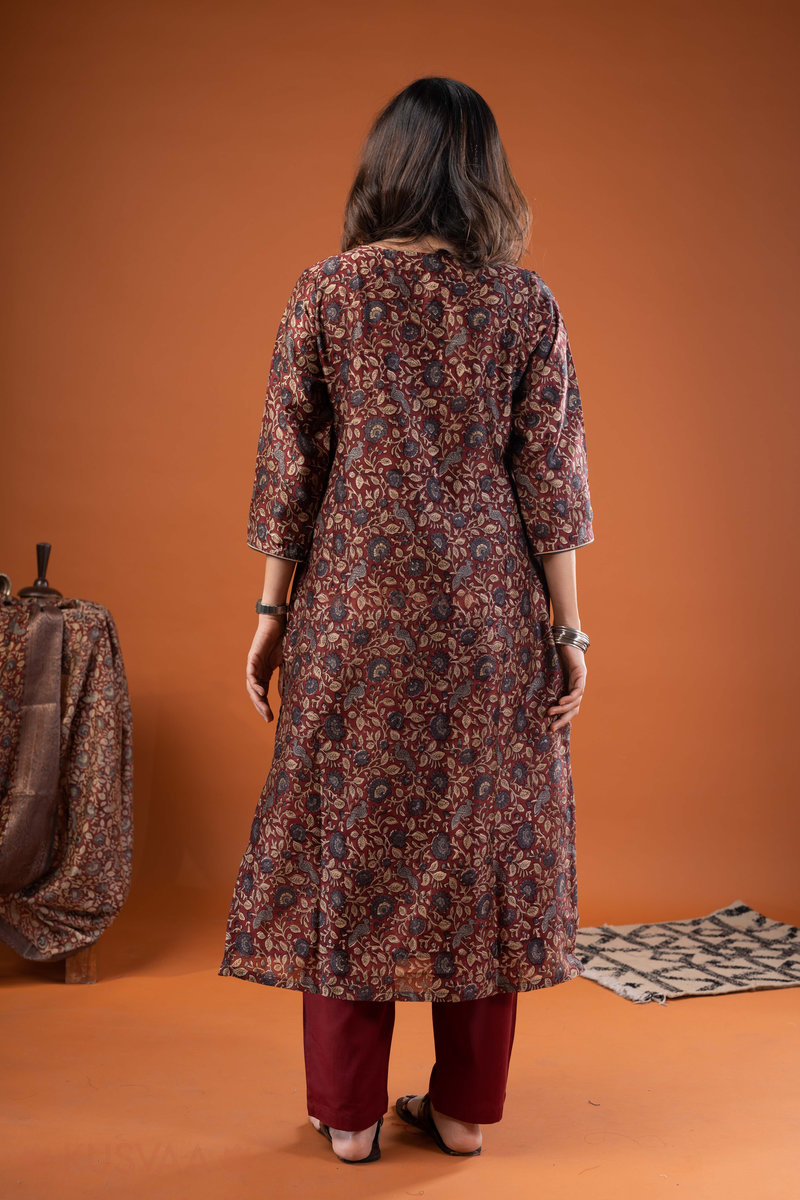 Image for Kusvaa Wkr251 Aurika Chanderi Straight Kurta Back