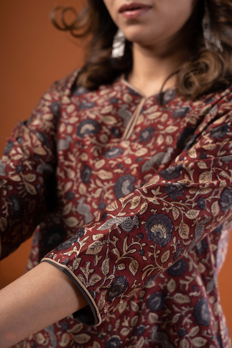 Image for Kusvaa Wkr251 Aurika Chanderi Straight Kurta Closeup 2