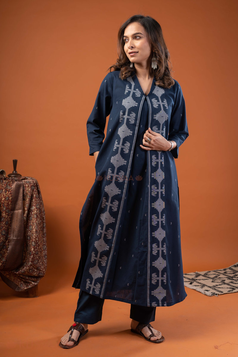 Image for Kusvaa Wkr256 Chitra Handloom Cotton Kurta Front