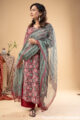 Image for Kusvaa Wkr258 Arohini Cotton Handblock Print Kurta Closeup 3