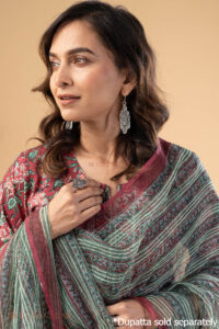 Image for Kusvaa Wkr258 Arohini Cotton Handblock Print Kurta Featured