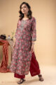Image for Kusvaa Wkr258 Arohini Cotton Handblock Print Kurta Sleeves
