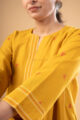 Image for Kusvaa Cood129 Navika Handloom Cotton Kurta Pant Set Closeup