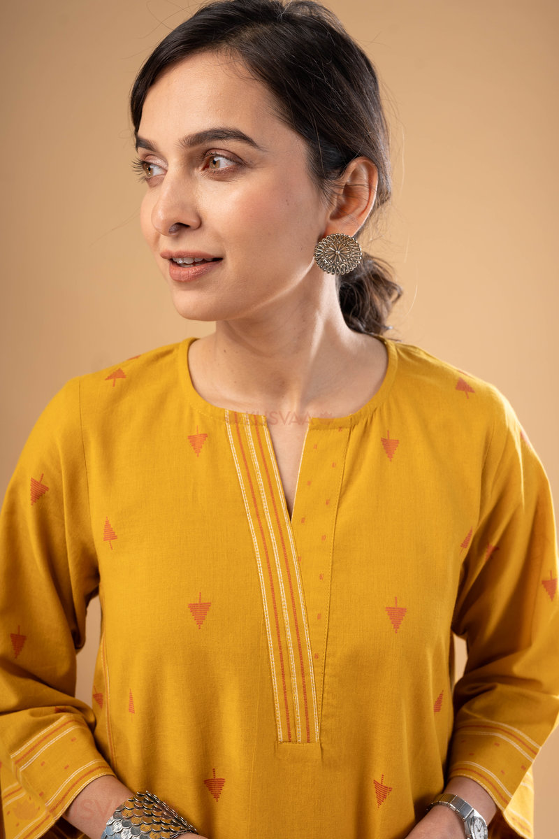 Image for Kusvaa Cood129 Navika Handloom Cotton Kurta Pant Set Featured